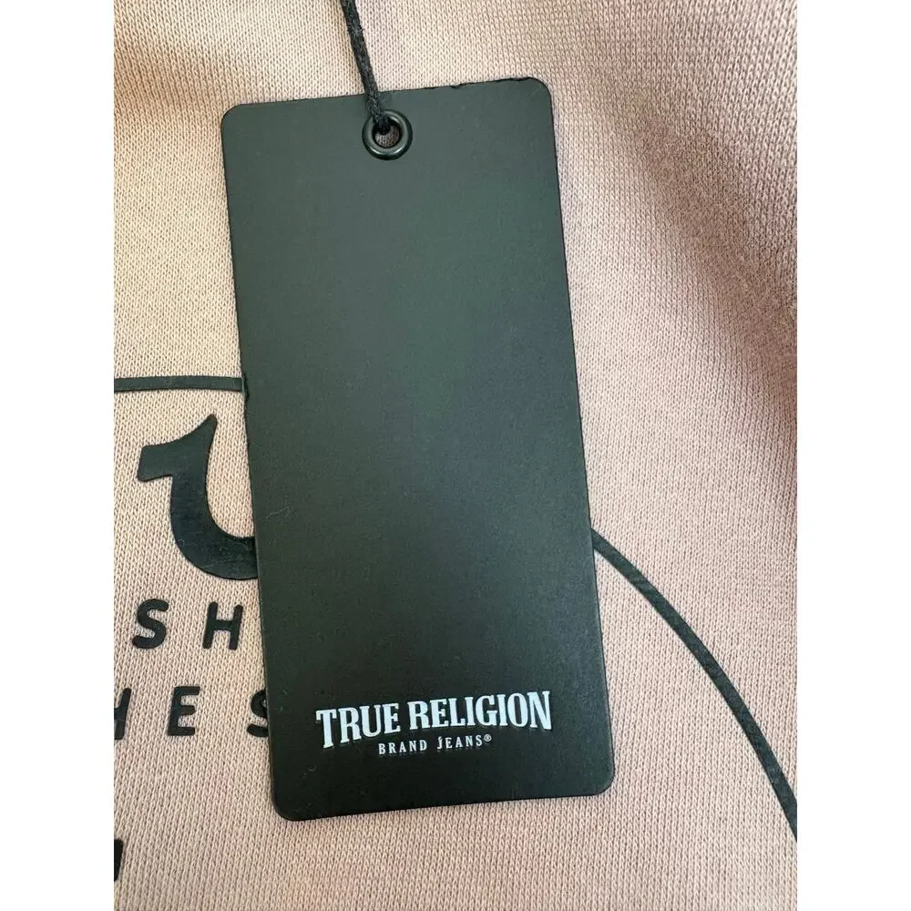 True Religion Logo Crewneck Sweatshirt NWT Unisex Casual (blush)